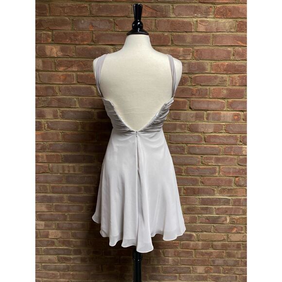 LM Collection Light Grey Jeweled Sleeveless Cocktail Formal Dress NWT - Picture 3 of 9